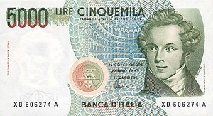 Italy, 5,000 Lira, P111cr