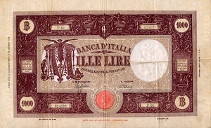 Italy, 1,000 Lira, P72a