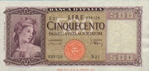 Italy, 500 Lira, P80a
