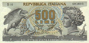 Italy, 500 Lira, P93a v1