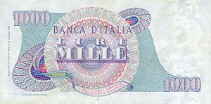 Italy, 1,000 Lira, P96a