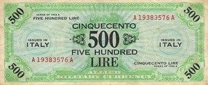 Italy, 500 Lira, M22a