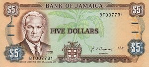 Jamaica, 5 Dollar, P70d v1