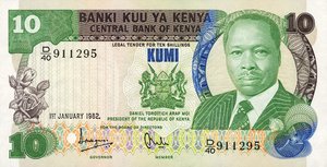 Kenya, 10 Shilling, P20b