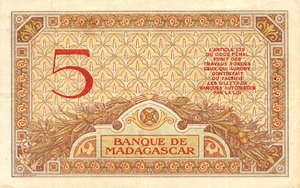 Madagascar, 5 Franc, P35 Sign.1