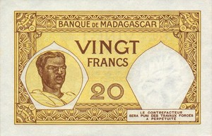 Madagascar, 20 Franc, P37 Sign.3