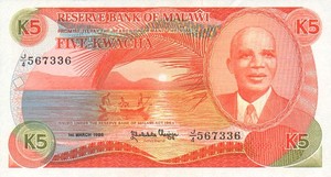 Malawi, 5 Kwacha, P20a