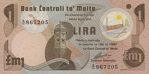 Malta, 1 Lira, P34b