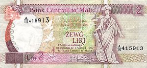 Malta, 2 Lira, P45b