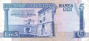 Malta, 5 Lira, P46b
