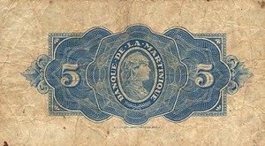 Martinique, 5 Franc, P16b Sign.1