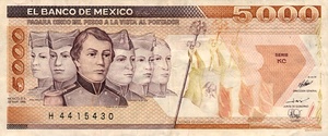 Mexico, 5,000 Peso, P88c