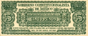 Mexico, 5 Peso, S628c