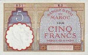 Morocco, 5 Franc, P23Aa