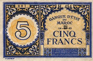 Morocco, 5 Franc, P33