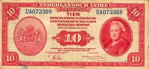 Netherlands Indies, 10 Gulden, P114a