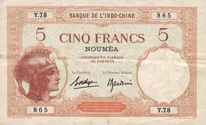 New Caledonia, 5 Franc, P36b