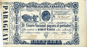 Paraguay, 2 Peso, P22