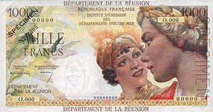 Reunion, 1,000 Franc, P52s