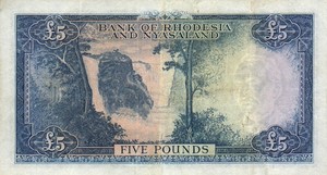 Rhodesia and Nyasaland, 5 Pound, P22a v12