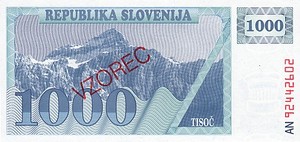 Slovenia, 1,000 Tolarjev, P9s1