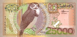 Suriname, 25,000 Gulden, P154