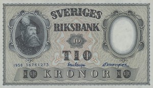 Sweden, 10 Krona, P43f Sign.2