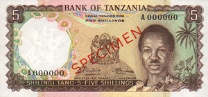 Tanzania, 5 Shilling, P1s