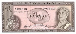 Tonga, 1/2 PaAnga, P13a