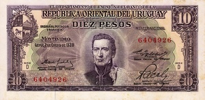 Uruguay, 10 Peso, P42b
