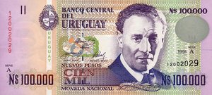 Uruguay, 100,000 New Peso, P71a