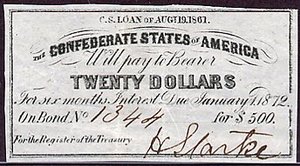 Confederate States of America, 20 Dollar, 
