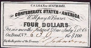 Confederate States of America, 4 Dollar, 