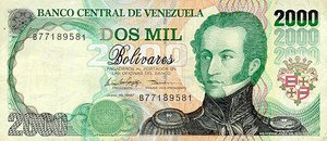 Venezuela, 2,000 Bolivar, P77a