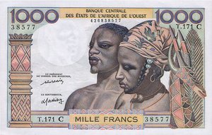 West African States, 1,000 Franc, P303Cm