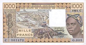 West African States, 1,000 Franc, P307Cb