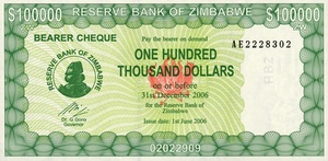 Zimbabwe, 100,000 Dollar, P31