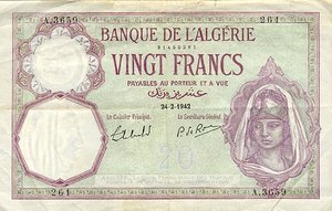 Algeria, 20 Franc, P78c