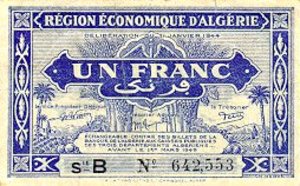 Algeria, 1 Franc, P98a B