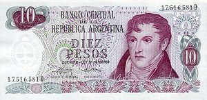 Argentina, 10 Peso, P295