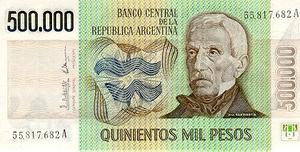 Argentina, 500,000 Peso, P309 Sign.2