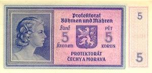 Bohemia and Moravia, 5 Koruna, P4a