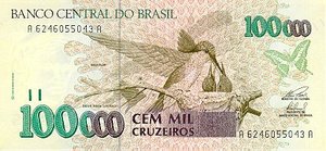 Brazil, 100,000 Cruzeiro, P235c, BCB B57c
