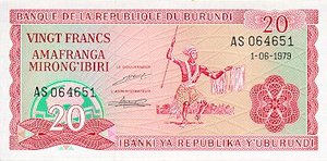 Burundi, 20 Franc, P27a v2