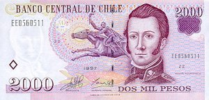 Chile, 2,000 Peso, P158a 22