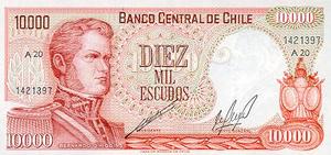 Chile, 10,000 Escudo, P148