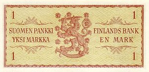 Finland, 1 Markka, P98a Sign.4