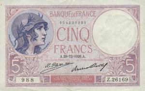 France, 5 Franc, P72d