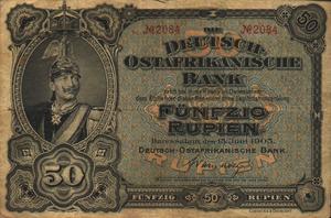 German East Africa, 50 Rupee, P3a