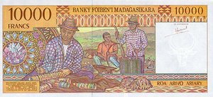 Madagascar, 2000/10000 Ariary/Franc, P79a